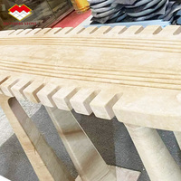 Table console moderne personnalisée avec plateau en travertin pour chambre et couloir, table d'appoint pour maison, villa, hôtel
