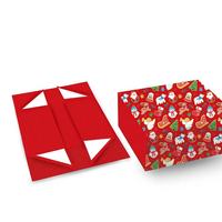 Recyclable Collapsible Folding Coated Paper Gift Boxes Screen Printed Paper Handles Christmas Cartoon Carton Boxes for Xmas