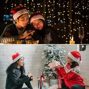 Gorro corto de felpa para Navidad, gorro de Navidad, adornos navideños, gorro para niños adultos - Product Image 6