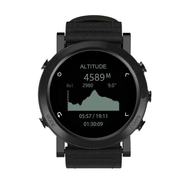 Fashion GPS Smart Watch with IP67 Black Nylon Strap for Outdoor Activities Dial Diameter 47mm Band Width 20mm Sports Monitoring