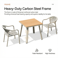 Ensemble de mobilier d'extérieur moderne Meiqi, résistant aux intempéries, avec chaises de jardin et ensemble de repas pour terrasse, table à plateau large, pour salon, parc, café et loisirs