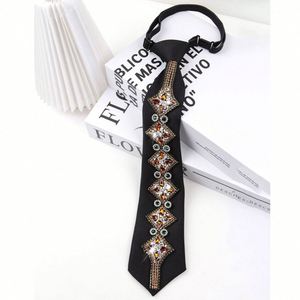 Girls Rhinestone Necktie Necklace Retractable Glass Material for Party Evening Dresses Shirts - Product Image 5