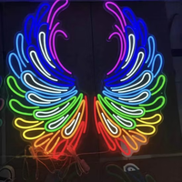 Ailes d'ange personnalisées pour la décoration de mariage, enseigne au néon flexible avec tube LED et matériaux acrylique + acier inoxydable pour la décoration de la maison