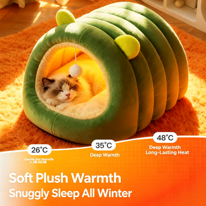 Caterpillar Saco de Dormir para Gatos, Nido Cálido de Invierno, Tienda de Campaña Acolchada y Cerrada, Casa de Invierno para Gatos, Nido para Mascotas - Product Image 3
