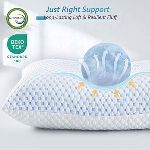 Ice Fiber Cooling Shredded Memory Foam Pillow Adjustable Loft Neck Support Sleeping <b>Bedding</b> Breathable Pillows - Product Image 6