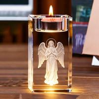 Support de bougie rectangulaire en verre cristal K9 5*5*8 vierge pour gravure laser 3D, support de bougie chauffe-plat pour machine UV Xtool F2