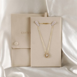 Pochette à bijoux en microfibre de velours avec logo personnalisé, pour collier, pendentif perle, bracelet, sac de présentation en microfibre - Product Image 2