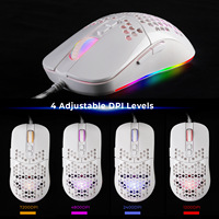 Souris de jeu optique USB TASSO YCM-04 78g légère avec rétroéclairage RGB en nid d'abeille, 7200 DPI, programmable, pour droitier, PC portable, en stock