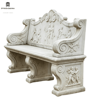 Tabouret Sculpté à la Main en Marbre Naturel de Style Européen Personnalisé avec Lion pour la Décoration de Jardin Extérieur