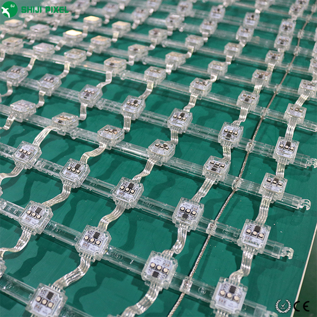 SHIJI Lightweight LED Mesh Light Screen P50 Addressable Point Light UCS5603 Waterproof Display Grid Screen PVC Mesh Light