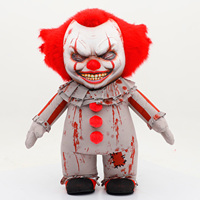 Costume de Mascotte Gonflable Clown Maléfique Horreur Sanglante, Tenue en Peluche Douce Personnage Pennywise pour Fête Thème Carnaval Événement Halloween