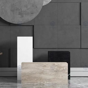 Scultura Decorativa da Pavimento per Soggiorno di Lusso Supporto Espositivo a Cubo Plinti in Marmo Naturale <span class=keywords><strong>Base</strong></span> in Pietra per Mobile TV - Product Image 2