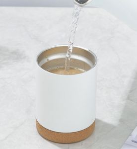 Vaso Térmico Personalizado de Acero Inoxidable para Café, con Base de Madera y Asa, Nuevo Producto - Product Image 5