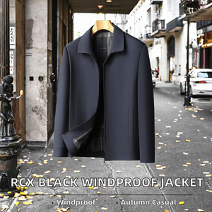 เสื้อแจ็คเก็ตบุผ้านวมลำลองสำหรับผู้ชาย รุ่น RCX Custom Autumn Black Windproof Eco-Friendly Plain Dyed ODM ซิปหน้า แฟชั่นหรูหรา - Product Image 2