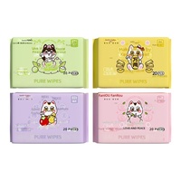 Tisu Basah Bayi Mini Grosir 20 Lembar Per Pak, Tisu Pembersih Portabel Model Tarik 140x150mm Asal Anhui