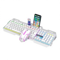 Clavier de jeu RGB 104 touches, clavier à membrane filaire, écran tactile rétroéclairé pour ordinateur de bureau, tablette, téléphone, ordinateur