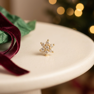 Pasandida <b>Nosepin</b> 18K Gold Flower Design Body Jewelry for Face Elegant Flex for Your Style - Product Image 3
