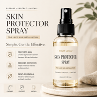 Spray de protection cutanée à marque privée, étiquette personnalisée, préparation de la peau avant l'application de colle, vente en gros pour l'installation de perruques en dentelle