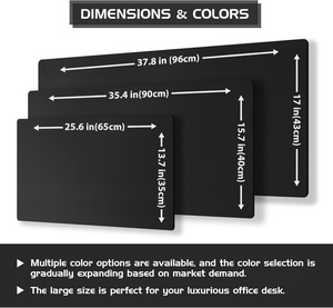 แผ่นรองเมาส์ขนาดใหญ่กันน้ำขนาด35.4x15.7นิ้วแผ่นรองเขียนบนโต๊ะสีดำแผ่นรองโต๊ะหนังลายไม้ก๊อกธรรมชาติ - Product Image 4