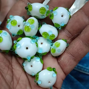 รูปแบบธรรมชาติทำด้วยมือสำหรับงานฝีมือของเล่นตกแต่งทุกวันลูกปัดแก้วลายจุดสีเงินสำหรับทำเครื่องประดับทำลูกปัดแก้วจำนวนมาก - Product Image 1