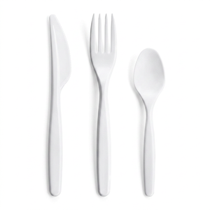 Kit de Cubiertos Desechables Biodegradables, Juego de Tenedores, Cucharas y Cuchillos Envueltos en Papel - Product Image 1
