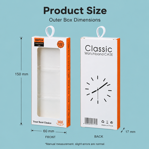 Boîte en papier neutre 3 en 1 pour la vente en gros avec plateau intérieur transparent pour <span class=keywords><strong>Apple</strong></span> <span class=keywords><strong>Watch</strong></span> Huawei Smartwatch, boîte d'emballage - Product Image 4