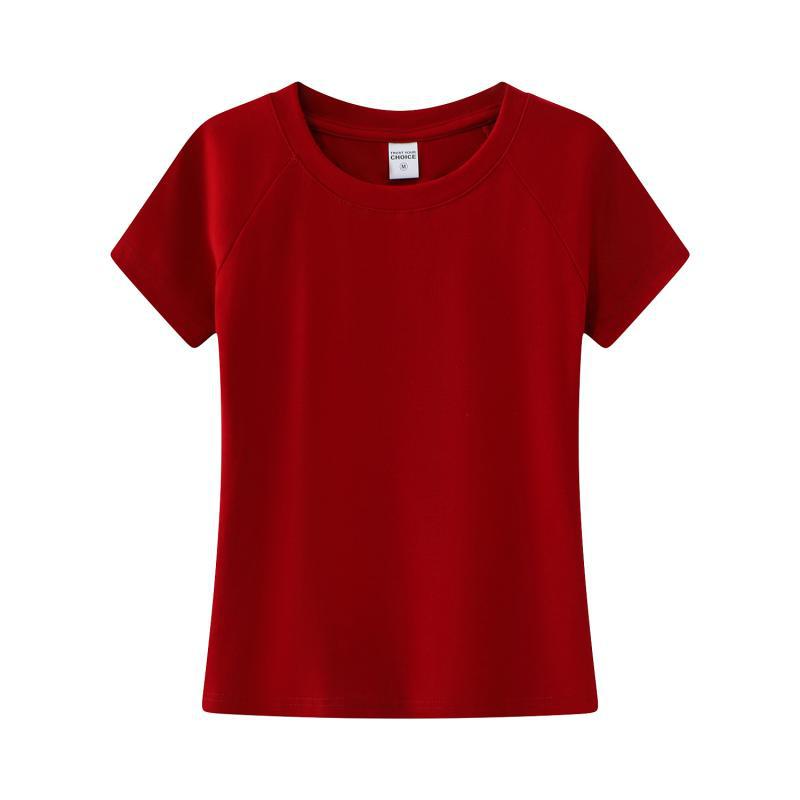 Summer Slim Fit Summer Casual Round Neck Cropped Top Custom Logo Women Tee T-shirts