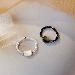 Chat meilleur ami anneau Instagram étudiant niche niveau d'apparence avancé fille cadeau Anneaux - Product Image 4