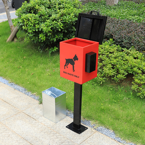 Kim Loại Con Chó Chất Thải Xử lý Trạm Bin Ngoài Trời Pet Thùng Rác Có Thể Thùng Rác Bin Với Lật Nắp Cho Vật Nuôi - Product Image 4
