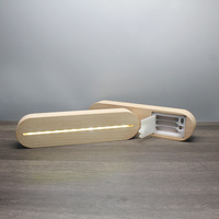Support de lampe de nuit en bois avec écran LED, support de lampe acrylique 3D DIY, style moderne minimaliste, couleur/taille personnalisable, réutilisable