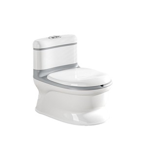 Children's <b>Potty</b> <b>Training</b> Toilet With Paper Holder For 3-6 Years Old Kids White Gray PP Material - Product Image 2