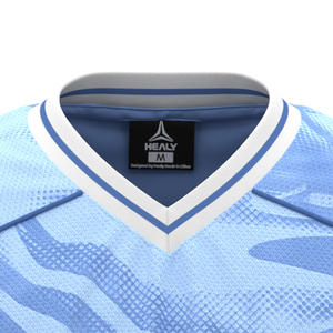 Camiseta Deportiva HEALY con Corte Automatizado, Estilo Americano, Color Azul Degradado, Cuello en V, para Fútbol - Product Image 4