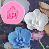 Moule en silicone pour gâteau d'orchidée 3D DIY Fleur Fondant Gelée Moule Phalaenopsis Bougie Savon Bonbons Chocolat Décoration de gâteau Outil de cuisson