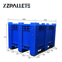 1200*1000*760Mm Plastic Palletdoos Voor Groenten En Fruit Hdpe/Pp Goedkope Fabriek Levering Palletcontainer