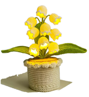 Tanaman Pot Lily Valley Baru Tiba, Bunga Rajut Buatan Tangan Multi-Kepala dari Benang Wol, Hiasan Bunga Rajut untuk Tahun Baru Imlek
