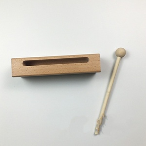 Wholesale Orff Percussion <b>Instruments</b> Wood Tone Block Percussion <b>Musical</b> <b>Instrument</b> Wood Block With Wooden Stick - Product Image 5
