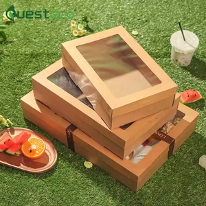 Cấp thực phẩm tùy chỉnh nặng nhiệm vụ Kraft các tông sóng giấy trái cây Sushi thức ăn nhanh Burger khoai tây chiên gấp Dã Ngoại Khay hộp - Product Image 4