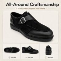 Chaussures habillées hybrides personnalisables pour hommes en daim à boucle, semelle épaisse, RADOLFA – Chaussures de ville décontractées de luxe sur mesure