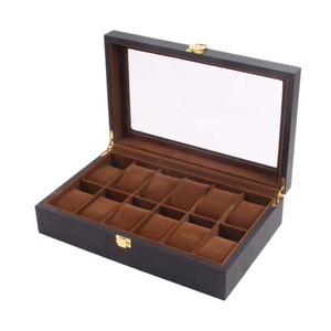2/3/5/6/10/12 slot Watch Box Organizer pianoforte con vernice da forno custodia per gioielli in legno da <span class=keywords><strong>uomo</strong></span> in vetro Top <span class=keywords><strong>orologi</strong></span> espositore - Product Image 2