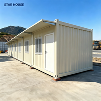 Maison conteneur préfabriquée modulaire de 20 pieds, unité détachable résistante au vent pour logement temporaire sur chantier ou espace commercial
