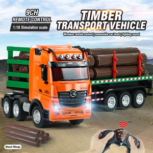 Camión Remolque RC Huina 2.4G 9CH, Camiones de Transporte de Madera con Control Remoto, Locomotora de Aleación, Vehículo Transportador de Madera, Juguetes, Regalos para Niños - Product Image 6