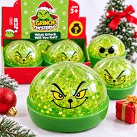 Vente en gros Jouet Squishy Mystère Grinch de Noël, Gelée Pailletée à Remontée Lente, Anti-stress, Boîte Surprise, Cadeau, Personnalisation OEM