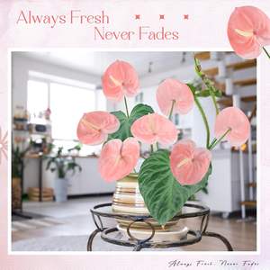 Fleurs d'Anthurium artificielles 3D en plastique, toucher réel, pour la décoration de la maison, des mariages et des fêtes, centre de table - Product Image 4