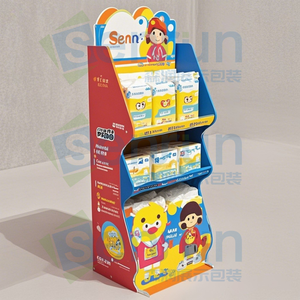 Convenient Foldable Corrugated Cardboard Stackable Pallet Retail Display Rack Customizable Color for Store Advertising Promotion - Product Image 2