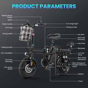 Vélo Électrique Pliant 48V 500W à Vendre : 32 km/h, Autonomie de 80 km, Cadre en Acier, Batterie au Lithium, Amortisseurs Multiples, Idéal pour Adultes et Trajets Urbains - Product Image 4