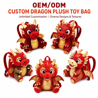 Sac à dos en peluche Dragon porte-bonheur du Nouvel An personnalisé, sac à dos en peluche doux, sac à jouets en peluche, cadeau de vacances, OEM ODM