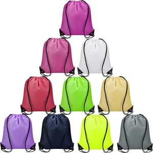 Hot sale Nylon Polyester Easy Carry Foldable Custom Drawstring Polyester backpack promotional shopping bags Recycle Backpack