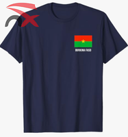 LOGO personnalisé 100% coton chemises à manches courtes tissu fans de football drapeau National du Burkina Faso t-shirt