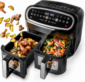 2600 W Smart Digital Air Fryer 9 L <span class=keywords><strong>Double</strong></span> Panier <span class=keywords><strong>Double</strong></span> Zone Acier Inoxydable 8-1 Sans Huile Freidora Ménage Voiture Hôtel Allemand - Product Image 3