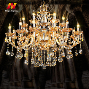 Các Nhà Sản Xuất Tùy Chỉnh Chiếu Sáng Khách Sạn Đám Cưới Dự Án Mặt Dây Chuyền Đèn Retro Vàng Lớn Nến Thủy Tinh Đèn Chùm - Product Image 3